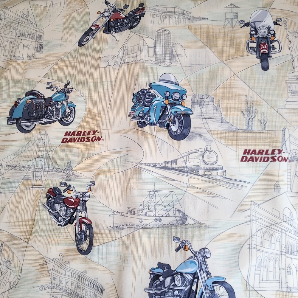Harley Davidson x Tori Richard Aloha Shirt XL Vintage Y2K Viscose USA-Made AOP - Picture 7 of 9